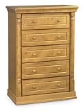 Stork Craft Monterey Five Drawer Chest In Oak
