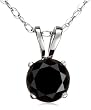14k Choice of White or Yellow Gold Black Diamond Rabbit Bale Pendant (3/4 cttw)
