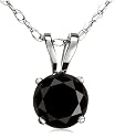 14k Choice of White or Yellow Gold Black Diamond Rabbit Bale Pendant (3/4 cttw)