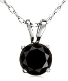 14k Choice of White or Yellow Gold Black Diamond Rabbit Bale Pendant (3/4 cttw)