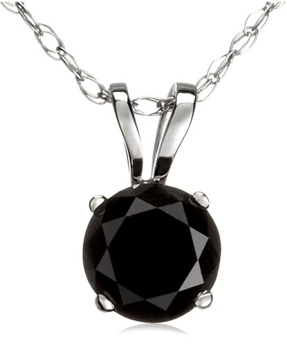 Childrens Toyshop  Jewelry : 14k Choice of White or Yellow Gold Black Diamond Rabbit Bale Pendant (3/4 cttw)