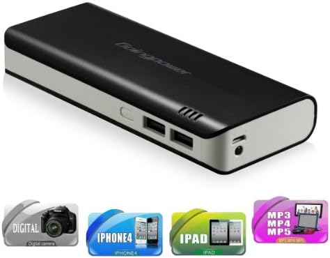 Goingpower 10400mah Dual-port Universal External Battery Portable USB Charger Power Bank for Iphone 5s 5c 5, Ipad Air Mini, Galaxy S5 S4, Tab 2, Note 3 2, Lg G3, Nexus, HTC One M8, Moto X, Ps Vita (Black)