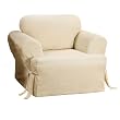Sure Fit Cotton Duck T-Cushion ArmChair Slipcover - Natural