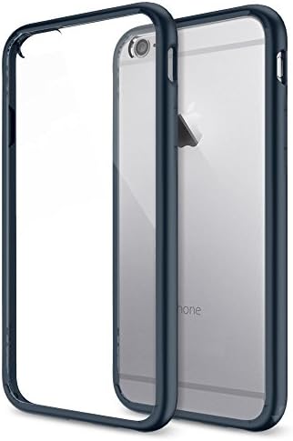 Tenper iPhone 6 Case, Apple iPhone 6 Case 4.7" Bumper Cover Shock-Absorption Bumper and Anti-Scratch Clear Back for iPhone 6 4.7 Inch Release on 2014 (Bumper - Grey),Metal Slate