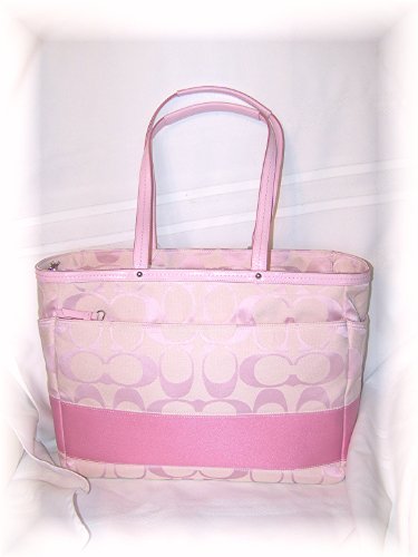 Coach Stripe Collection Signature C Diaper Bag Tote Bag Notebook Case Handbag Style 13803