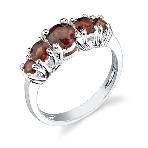 Sterling Silver 1.25 cts Round Cut Garnet Ring Size 6 418TDJkjAVL Sterling Silver 1.25 cts Round Cut Garnet Ring Size 6