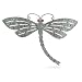 Eve's Addiction Diamond Cubic Zirconia Dragonfly Brooch in Sterling Silver