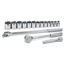 SK 4116 16 Piece 1/2-Inch Drive 6 Point and 12 Point 7/16-Inch to 1-1/4-Inch Socket Set