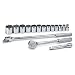 SK 4116 16 Piece 1/2-Inch Drive 6 Point and 12 Point 7/16-Inch to 1-1/4-Inch Socket Set