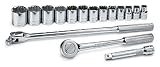 SK 4116 16 Piece 1/2-Inch Drive 6 Point and 12 Point 7/16-Inch to 1-1/4-Inch Socket Set
