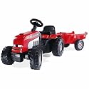 Smoby - Plein Air - Tracteur Turbo injection 2002 rouge - Grand modele à remorque - 033335