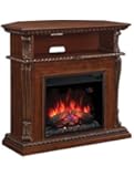 ClassicFlame 23DE1447-W502 Corinth Wall or Corner TV Stand for TVs up to 47", Burnished Walnut (Electric Fireplace Insert sold separately)
