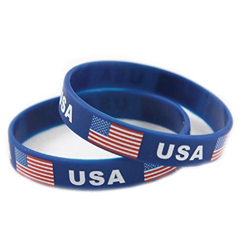 Fifa Worldcup Silicone Soccer Fans Wristbands with Natioanal Flag 2 Pairs