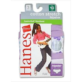 Hanes Girls Tagless Cotton Stretch Comfortsoft Hipster