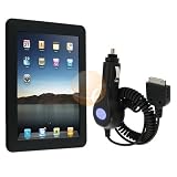Black Silicone Skin Case + Car Charger w/ Blue LED light for Apple iPad 16GB / 32GB / 64GB