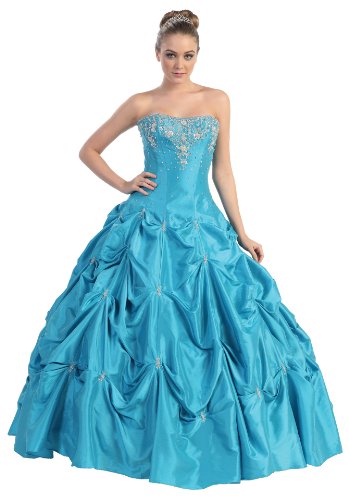 Ball Gown Strapless Formal Prom Wedding Dress #2714