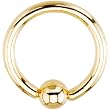 14 Gauge Gold Electro Titanium BCR Captive Ring -7/16"