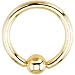 14 Gauge Gold Electro Titanium BCR Captive Ring -7/16"