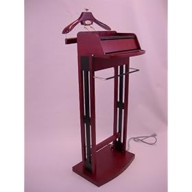 Excalibur Wardrobe Valet - With Power Strip and Surge Protector (Dark Cherry) (3' 11"H x 1' 6"W x 1' 7"D)