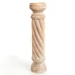 Handmade Large Wooden Candleholder With Spiral Design Cream Finish