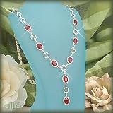 14K 7.60 CTW Ruby & Diamond Halo Drop Necklace