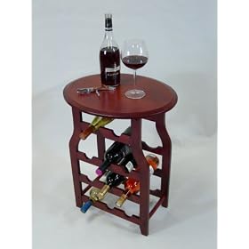 Apachi Wine Rack Table - 11 Bottle (Mahogany) (15.5H x 24W x 18D) by Proman Products LLC
