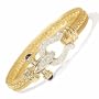 8" 14k Gold Double Row Foxtail/Popcorn Bracelet Onyx Diamond Horseshoe Clasp