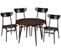 5pc Madison Dark Wenge Finish Dining Table & 4 Chairs Set