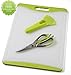 CYBER BLOW OUT SALE!! Chef Made Easy Extra Large Plastic Cutting Board (Green) with Drip Groove Includes Free Bonus multi-function scissors with magnetic case - Non-slip and Stain-resistant