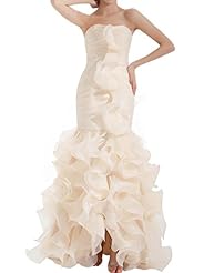 Strapless Ruched Chiffon/Organza  Dress