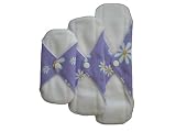 Best Price FuzziBunz Mother of Eden Cloth Menstrual Comfort Pads 3 Pack Combo - Lavender Daisy