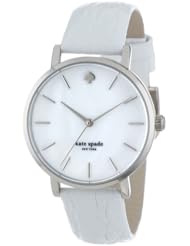 kate spade new york Womens 1YRU0155 White Embossed Croc "Metro" Dress Watch