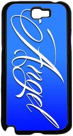 Angel on Blue Background- Plastic Phone Case Back Cover Samsung Galaxy Note II 2 N7100