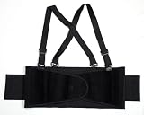 Cordova SB-XL Back Support Belt with Attached Suspenders, Black, X-Large