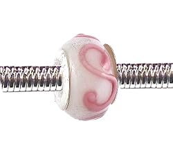 Pandora Style Charm Bead (Z46) Murano Style / Lampwork Glass (14mm x 10mm) (fits Troll too)