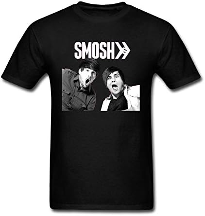 ESORRW Men's Customized Smosh Photo Graphic T Shirt Black M