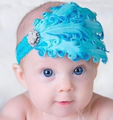 Baby Girl Hair Band Infant Toddler Feather Flower Diamond Headband Headwear Style 1