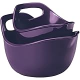 Rachael Ray Serveware Stoneware 2-Piece Mixing Bowls Set, Purple