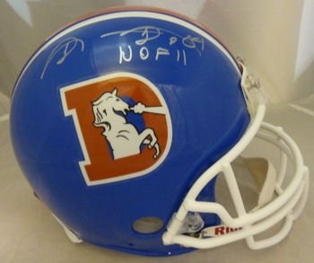 Shannon Sharpe Autographed/Hand Signed Denver Broncos Proline Helmet w/HOF 11 insc