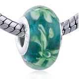 Pandora Chamilia Trollbeads Compatible Pandora Style Charm Bead Murano Glass Bead, 5mm Bead Core Design Fits Most Bracelets
