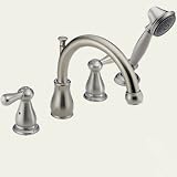 Delta Faucet T4769-SSLHP/H678-SS/DR4707 Orleans Deck Mount With Handshower Whirlpool Faucet - Stainl