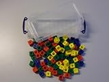 Produkt-Bild: 100 Steckw&uuml;rfel 4-farbig (rot, gelb, gr&uuml;n, blau) in der praktischen Box, 1,7cm, allseitig steckbar