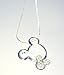 Double Mickey Crystal Charm Necklace Sterling Silver - Birthday,sweet 16,graduation Gift