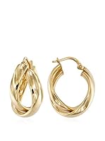 Bellavita Pendientes Shiny Oval Hoop plata de ley 925 milésimas