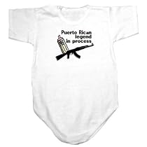 Baby Bodysuit White " Puerto Rican Legend In Process / Transfer " Puerto Rico Country 0 - 3 Months
