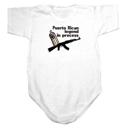 Baby Bodysuit White  Puerto Rican Legend In Process / Transfer  Puerto Rico Country 0 - 3 Months