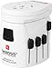 Skross Pro-World & USB Travel Adaptor, White