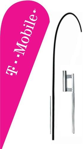 Flagforest 2 (Two) TMOBILE 10.5' Teardrop Blade Flags KIT