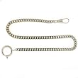 Pocket Watch Chain Fob Curb Link Design Silver-Tone 14"