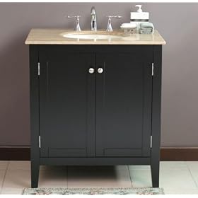 Virtu USA Pandora 32 Inch Single Bathroom Vanity Set - Black